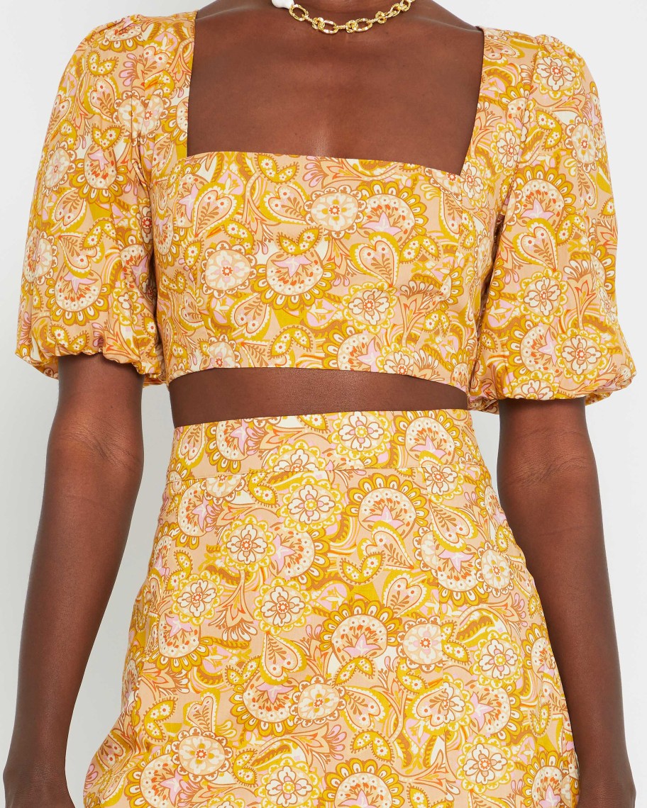 Clothing o.p.t | Sana Two Piece Set Mustard Paisley