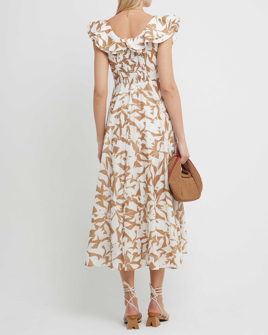 Clothing o.p.t | Priya Dress Brown Floral