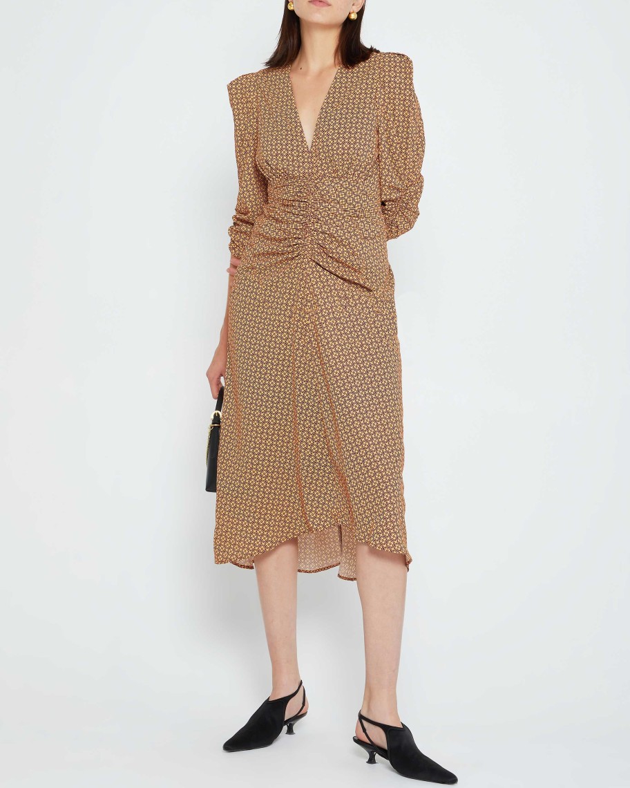 Clothing o.p.t | Dyana Dress Brown Fresco