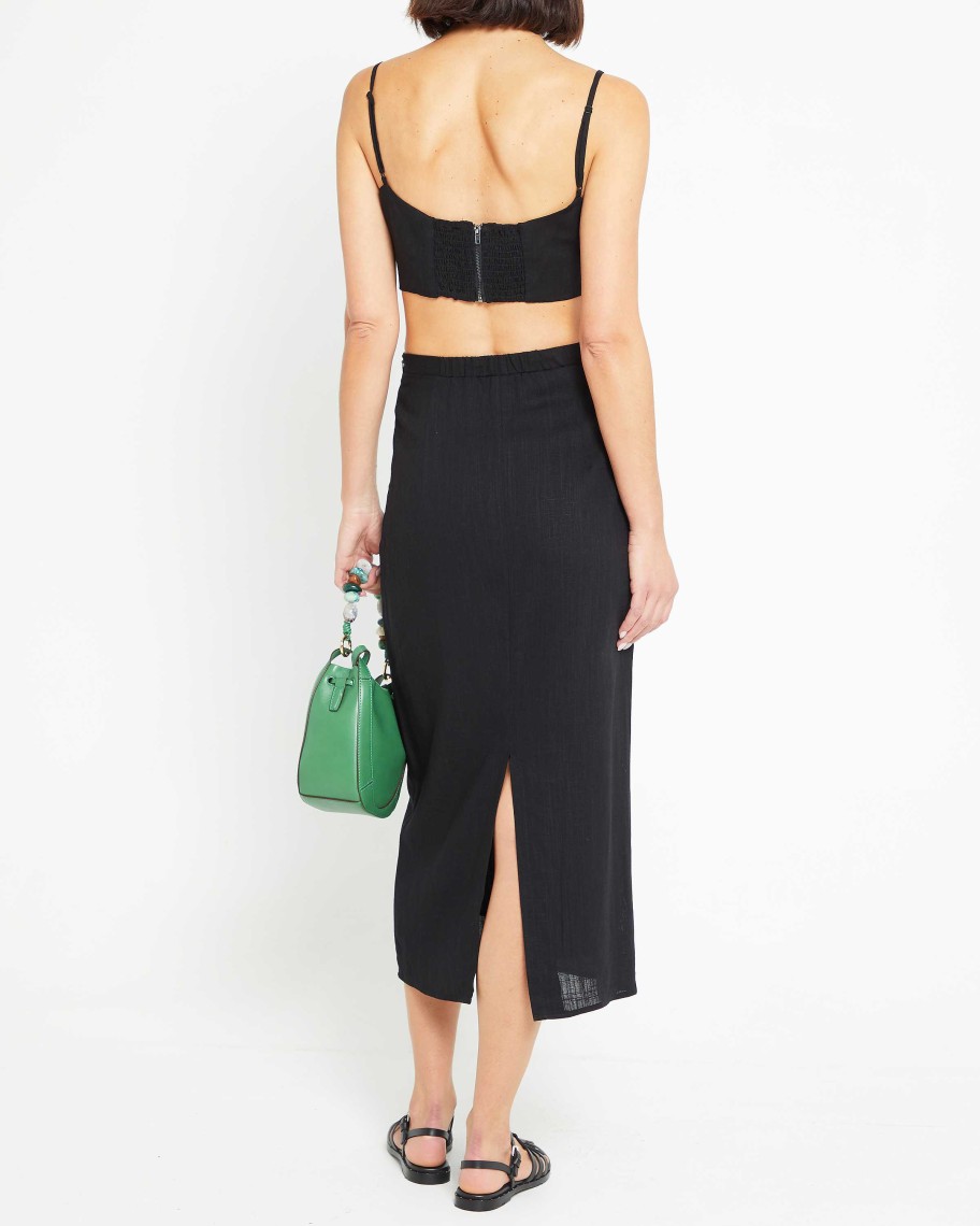 Clothing CAARA | Wavy Two Piece Set Black