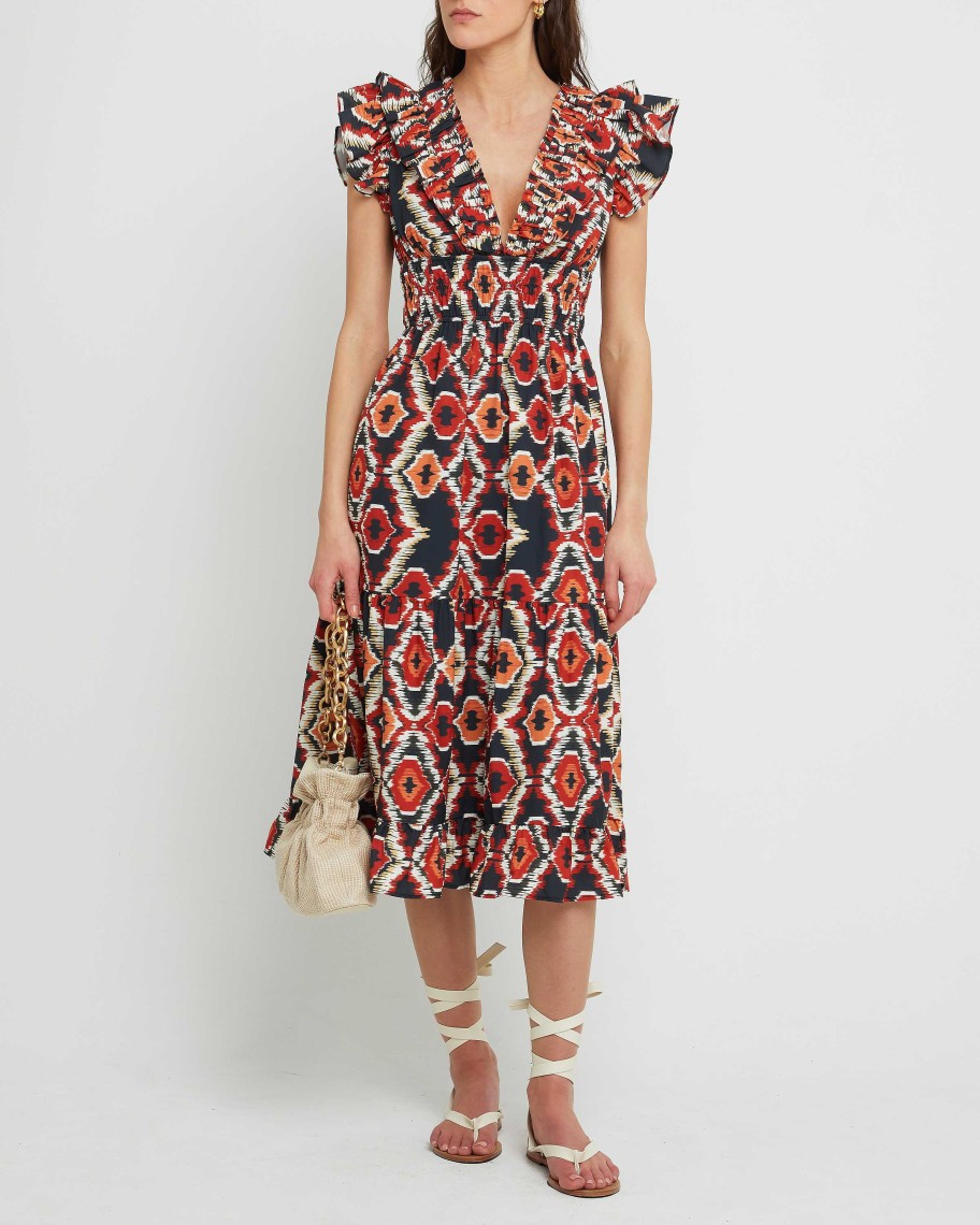 Clothing o.p.t | Viansa Dress Red Geo Print