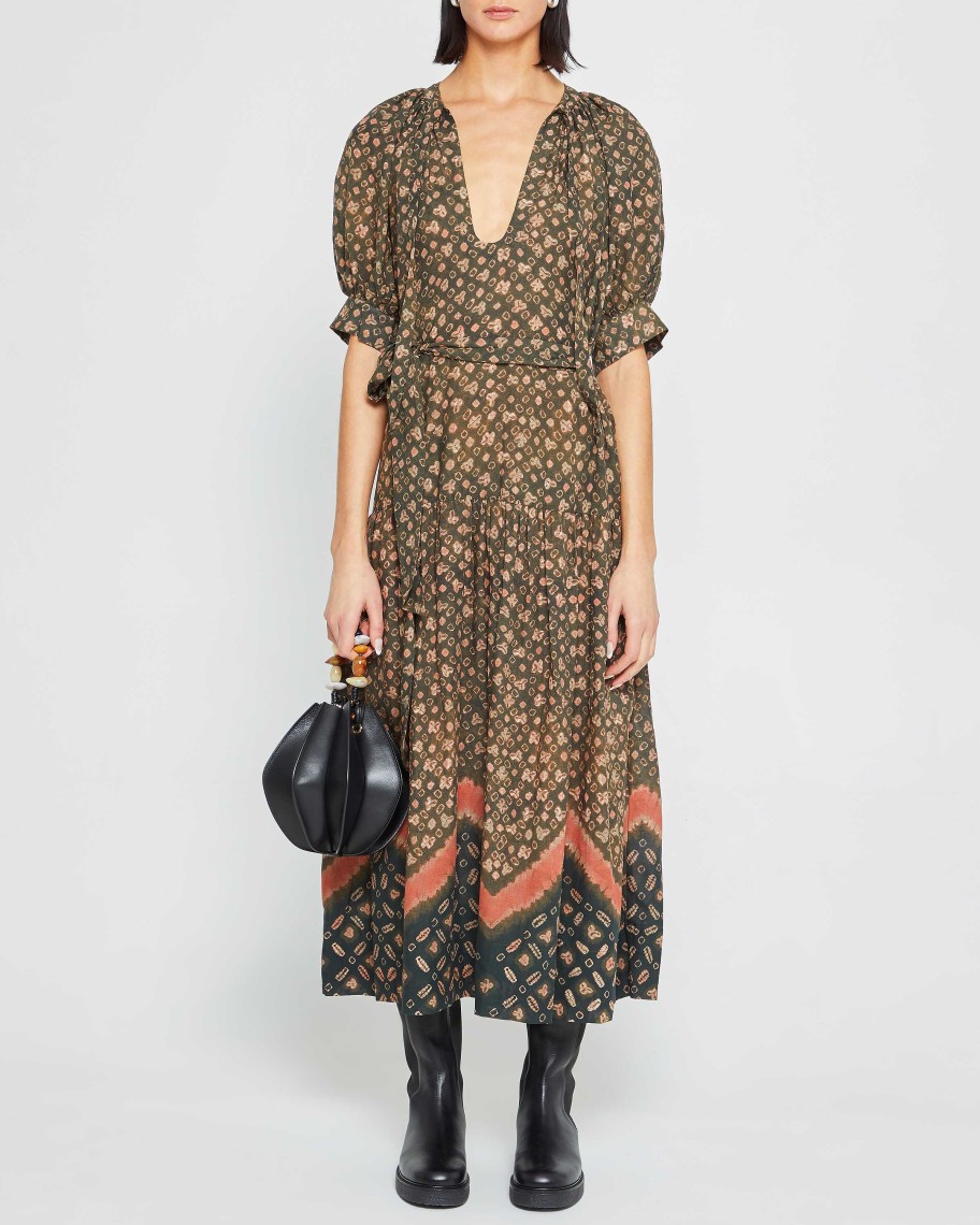 Clothing CAARA | Aksoy Dress Brown Floral