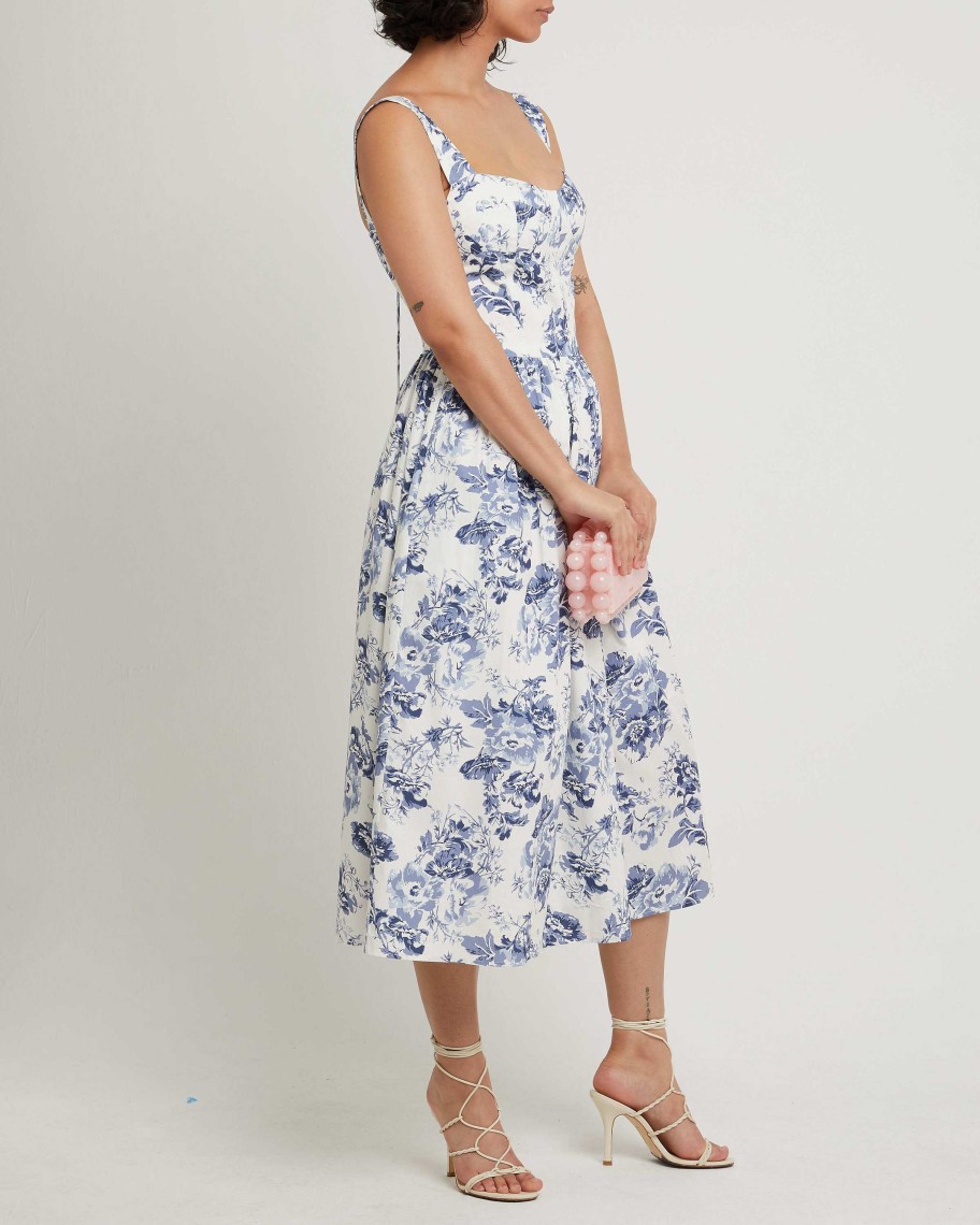 Clothing o.p.t | Pearla Dress Blue Toile