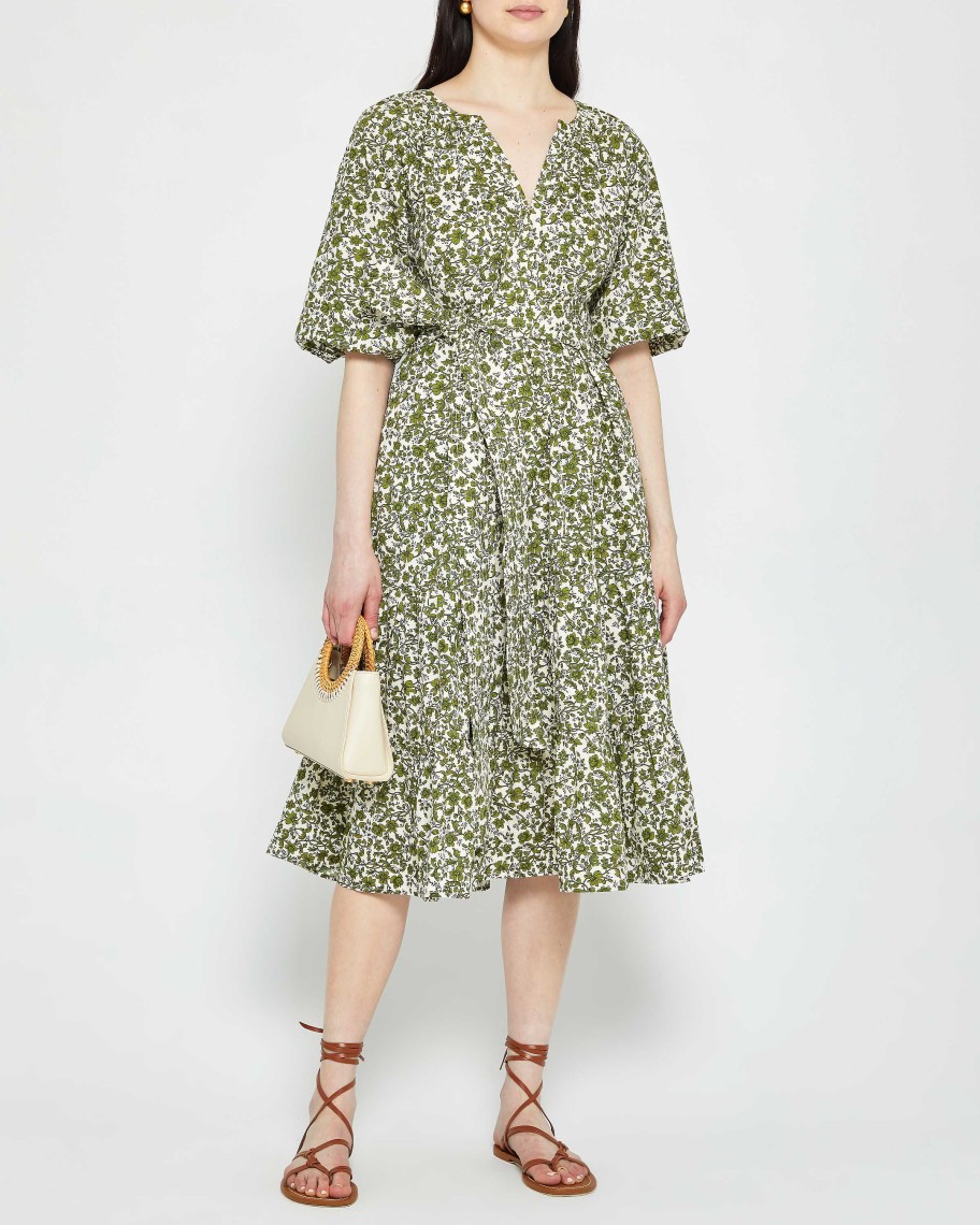 Clothing CAARA | Susie Dress Dark Green Floral