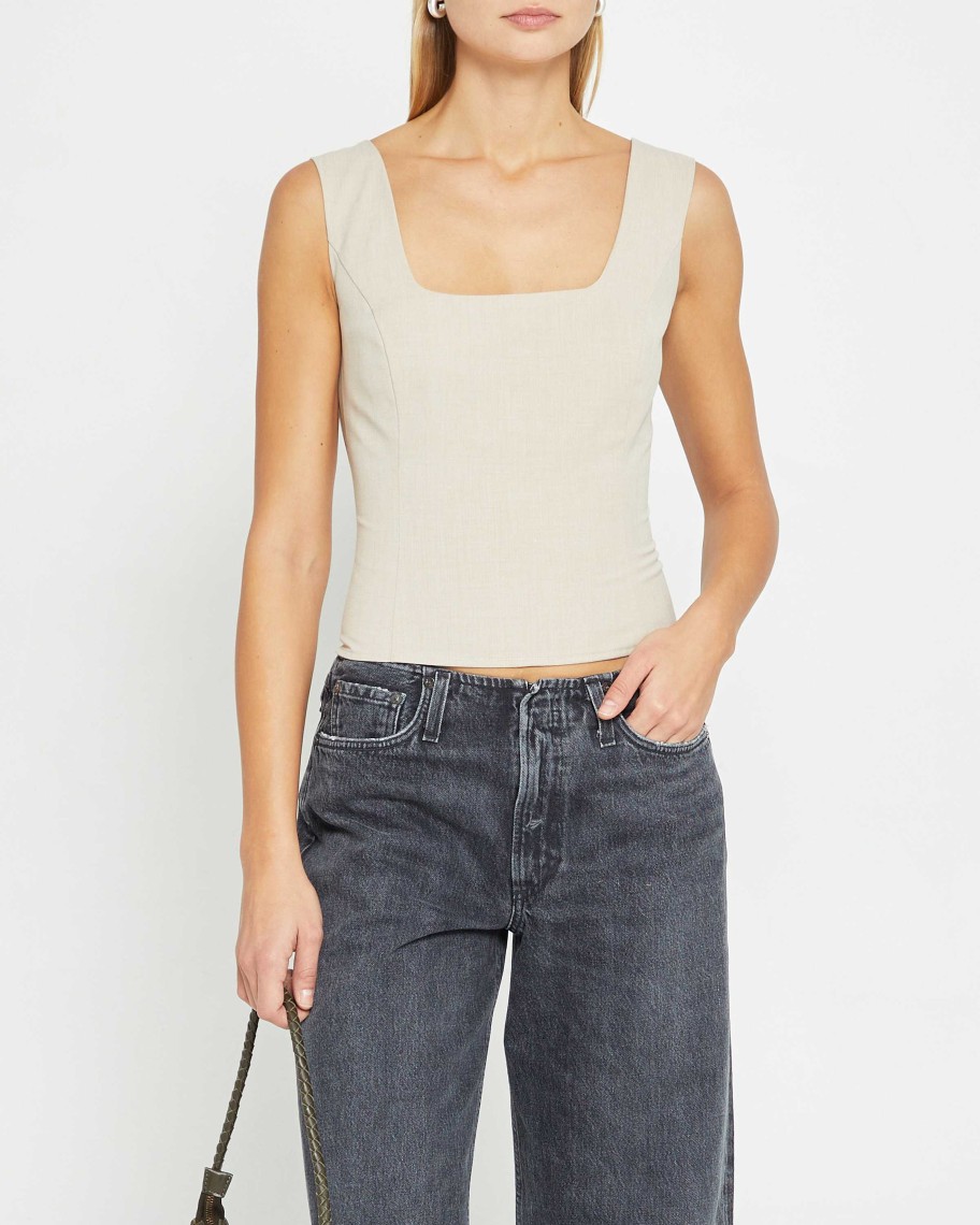 Clothing CAARA | Cecily Top Oatmeal