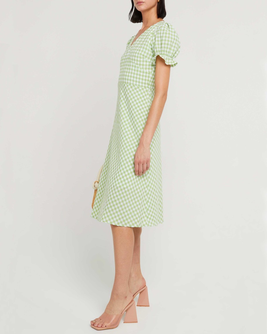 Clothing o.p.t | Milena Dress Green Gingham