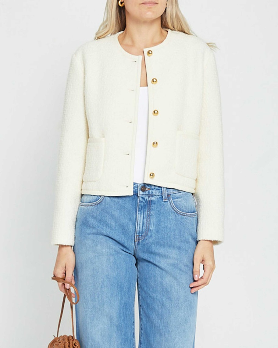 Clothing CAARA | Joe Relaxed-Fit Cropped Jacket Cream