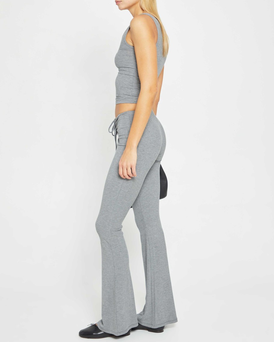 Clothing CAARA | Soft Lounge Ruched Pant Dark Grey