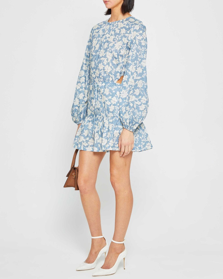 Clothing o.p.t | Swarnala Dress Blue White Floral