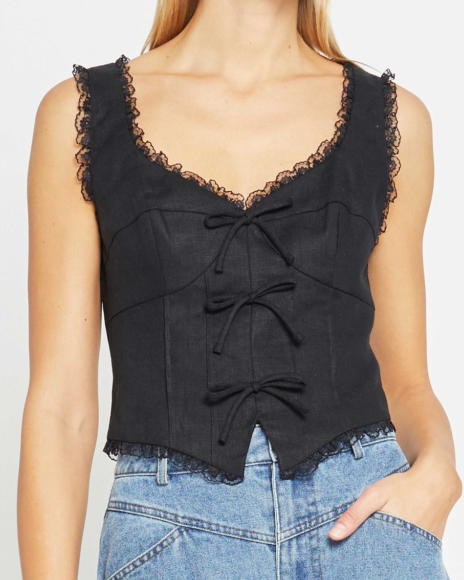 Clothing kourt | Giogia Linen Top Black