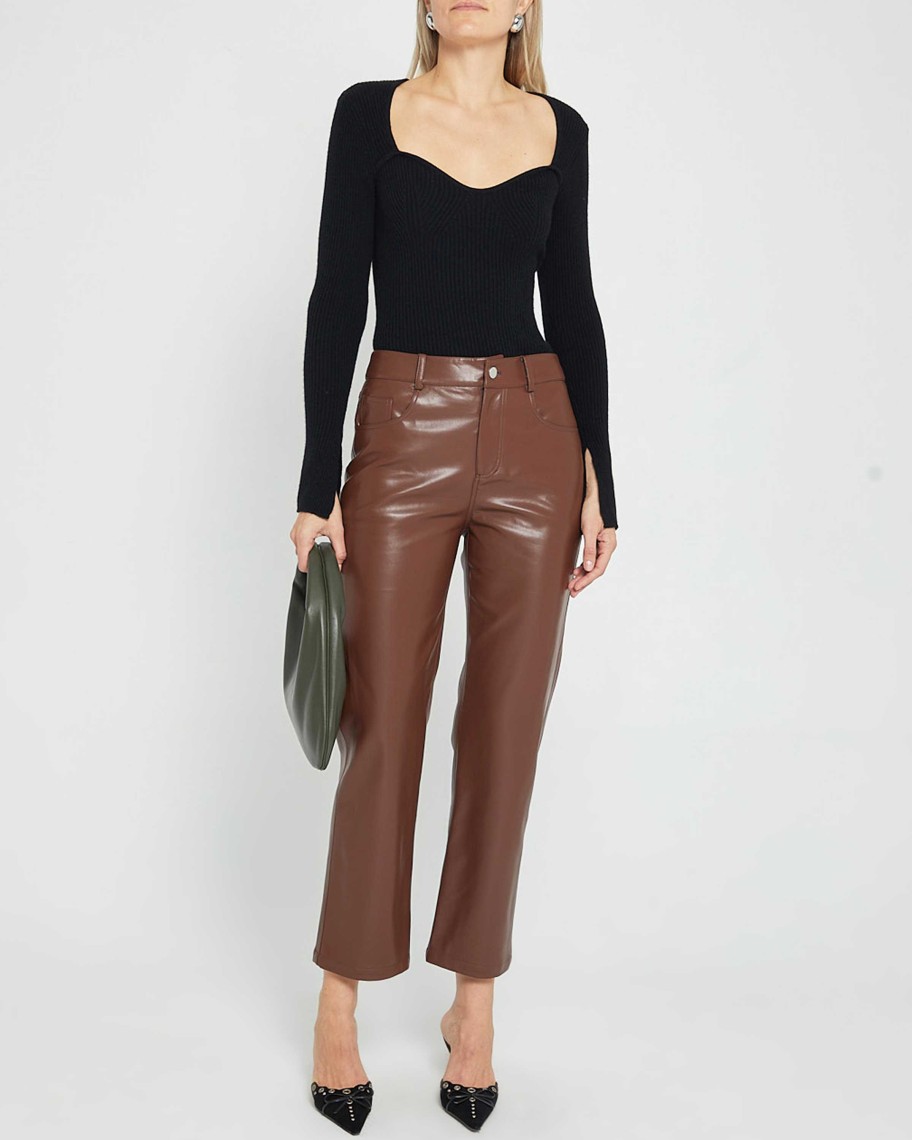 Clothing kourt | Emily Vegan Leather Pant Coffee