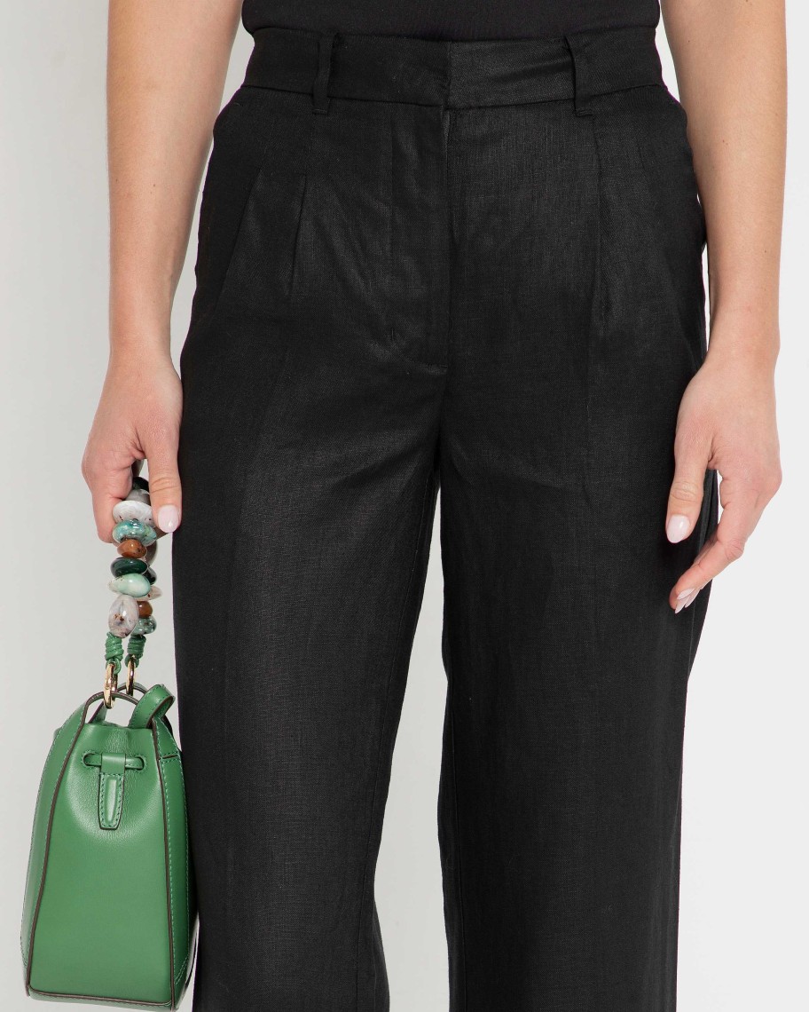 Clothing CAARA | Everyday Organic Linen Pant Black