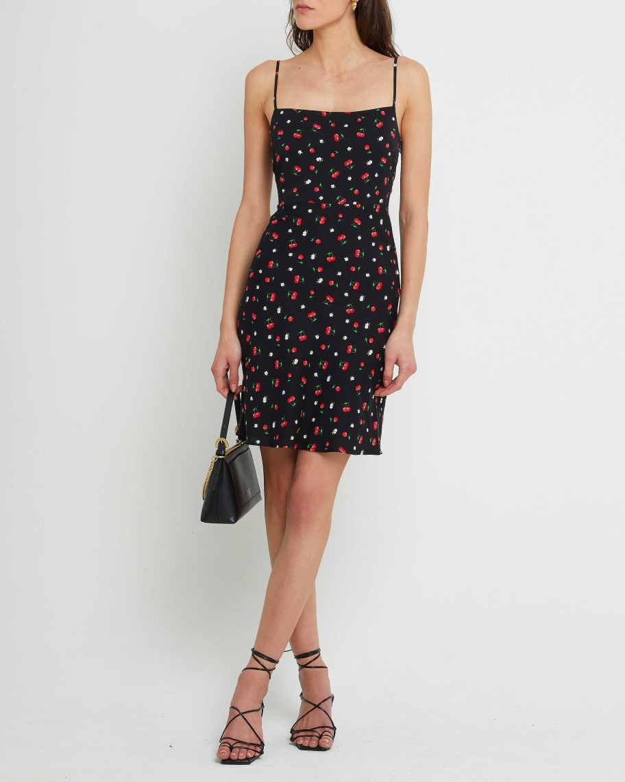 Clothing kourt | Minna Dress Navy Cherry Print