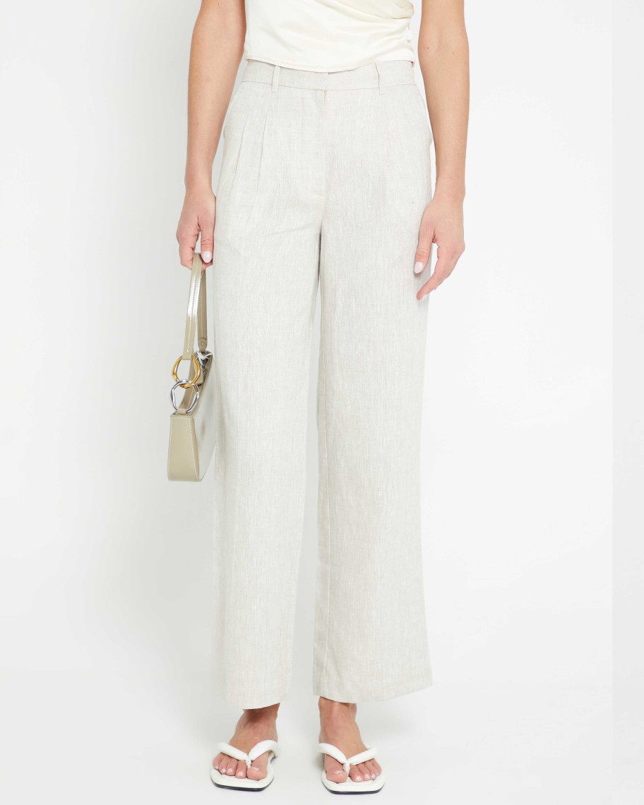 Clothing CAARA | Everyday Organic Linen Pant Beige