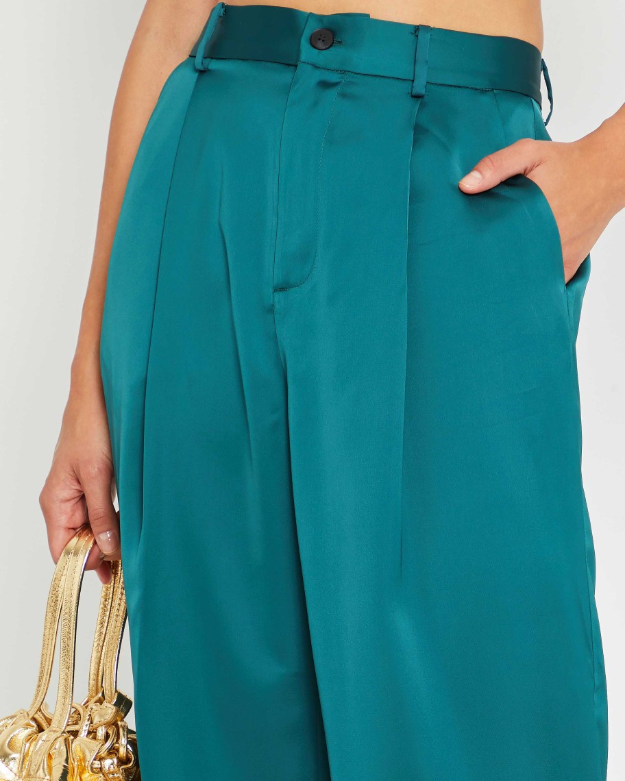 Clothing kourt | Keefa High Waisted Pant Silky Dark Green