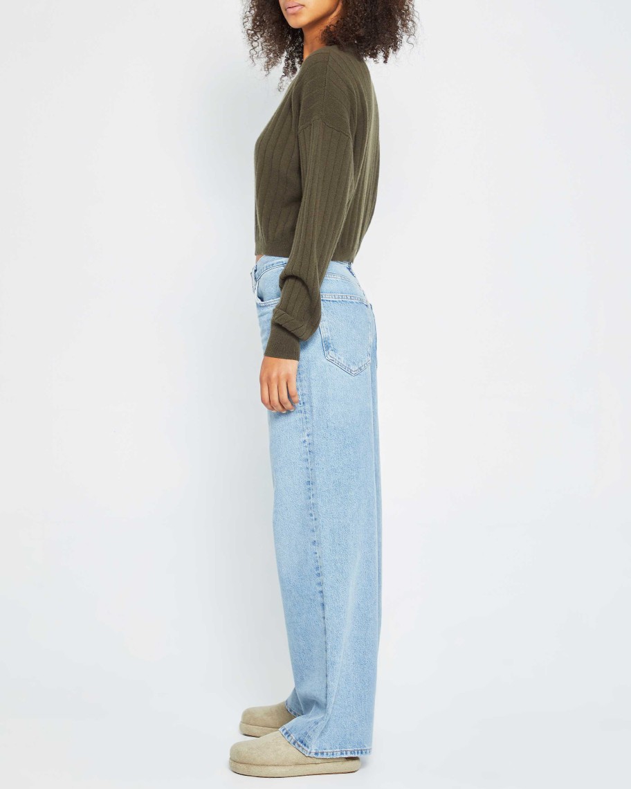 Clothing CAARA | Tora Cropped Cashmere Sweater Loden