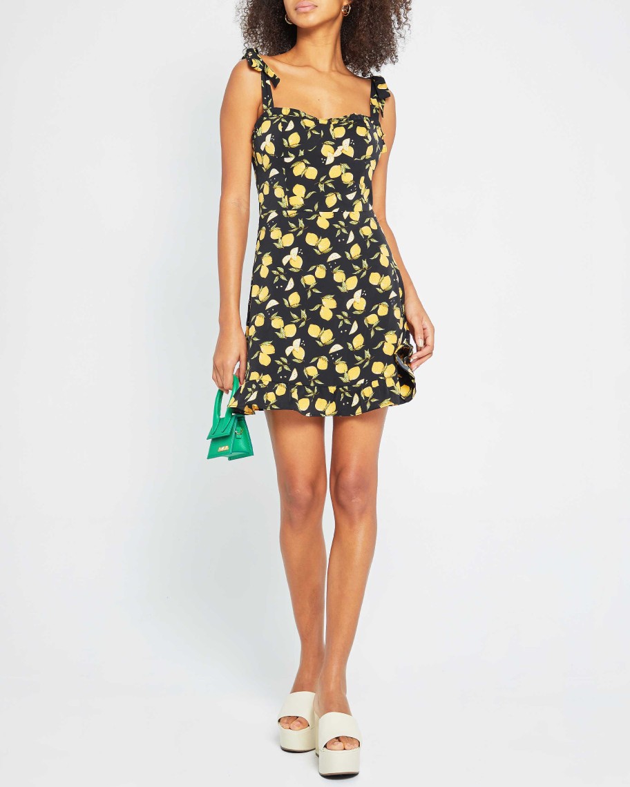 Clothing kourt | Sunny Dress Black Fruit Print