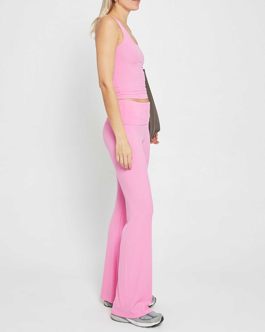 Clothing CAARA | Soft Lounge Foldover Pant Hot Pink