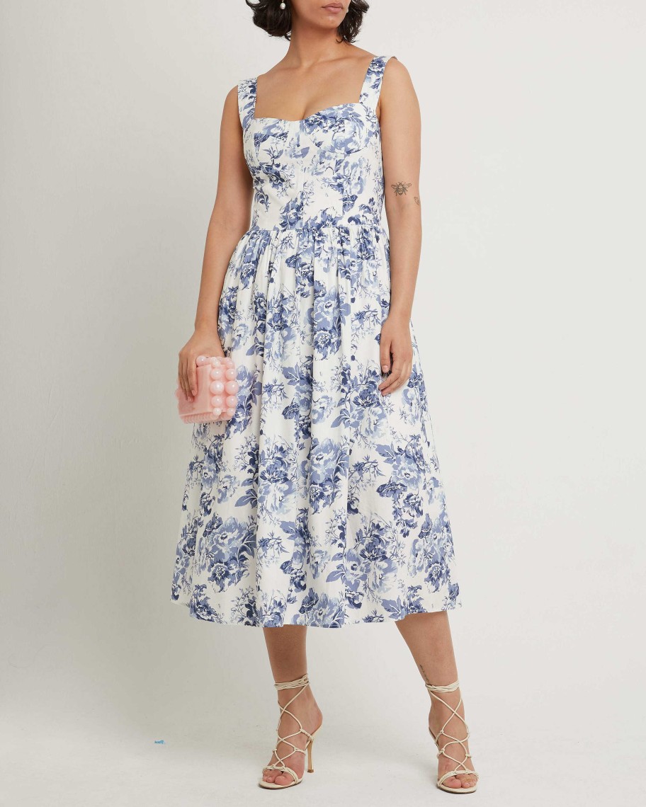 Clothing o.p.t | Pearla Dress Blue Toile