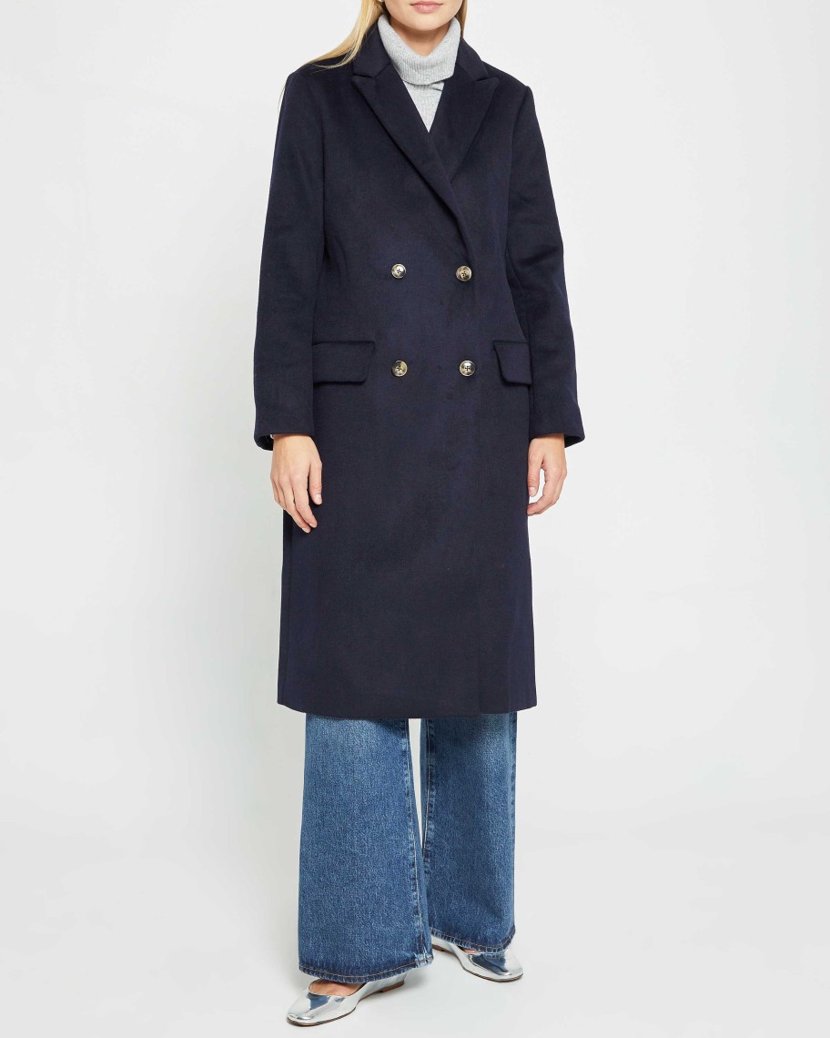 Clothing CAARA | Frank Double Breasted Coat Navy