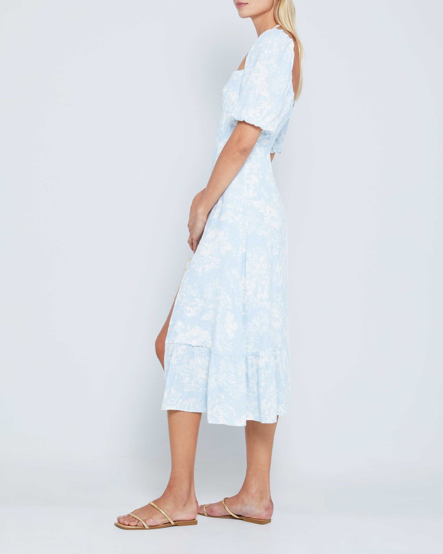 Clothing o.p.t | Violetta Midi Dress Light Blue Floral