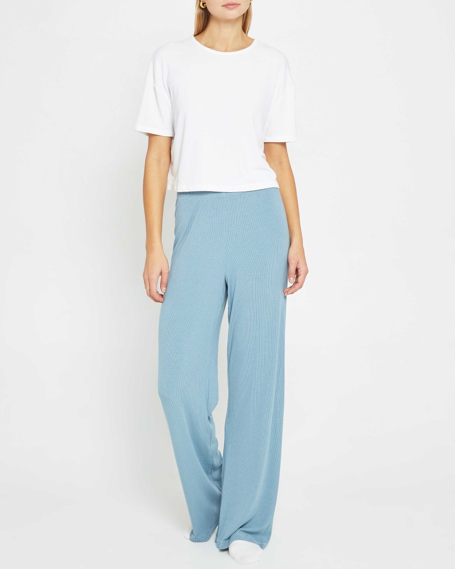 Clothing CAARA | Soft Lounge Pajama Pant Slate Blue