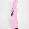 Clothing CAARA | Soft Lounge Long Sleeve Dress Hot Pink