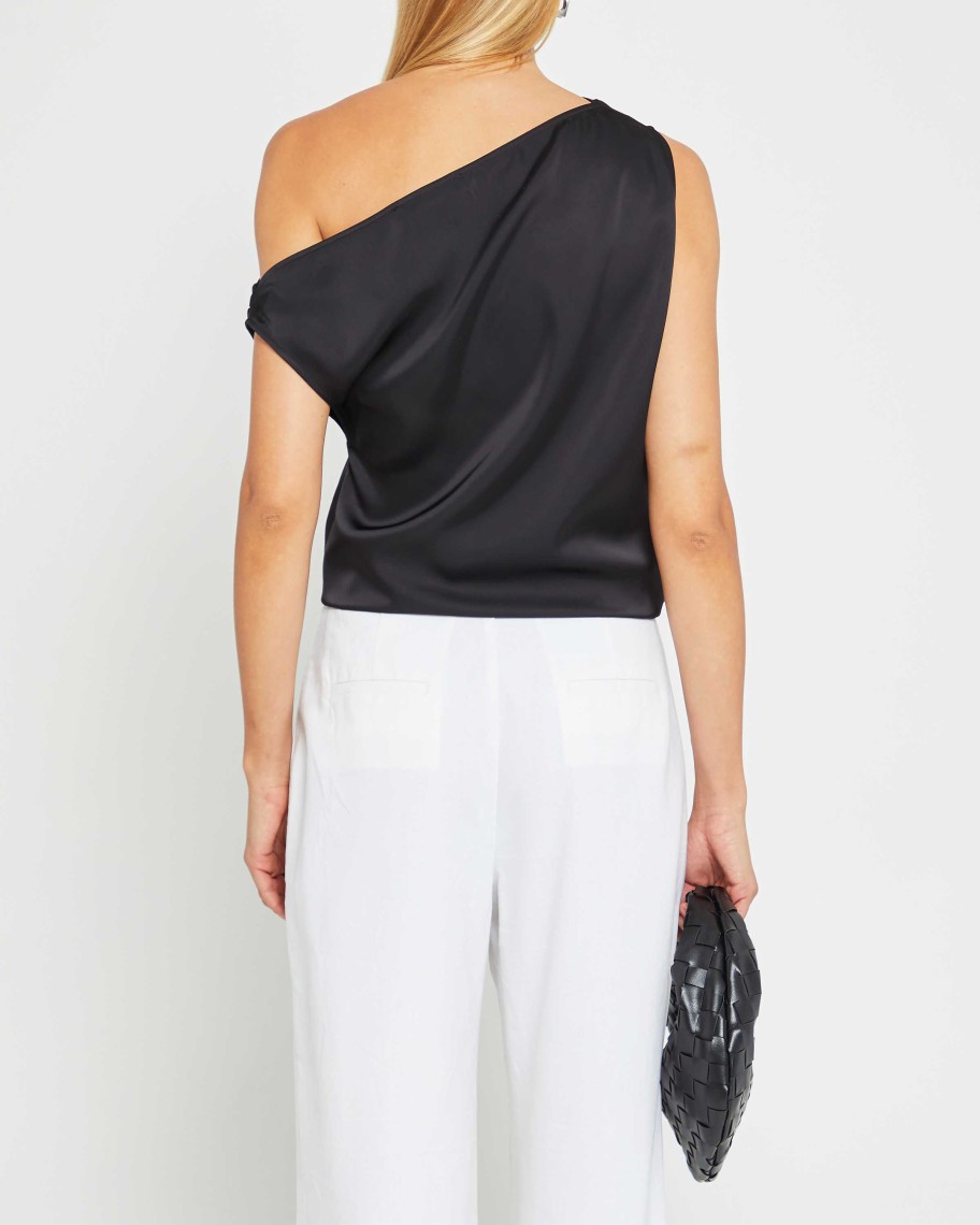 Clothing CAARA | Anya One-Shoulder Top Black