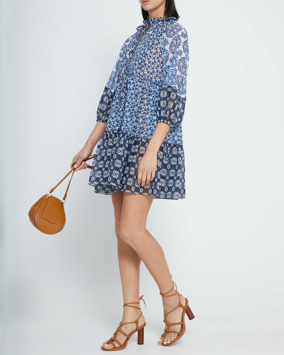 Clothing kourt | Hayana Dress Blue Geo Print