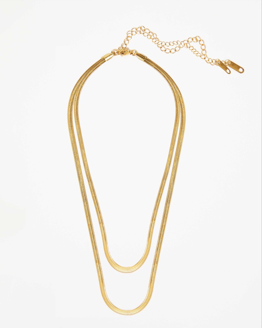 Clothing Few Moda | 14K Plated Layering Chains Gold