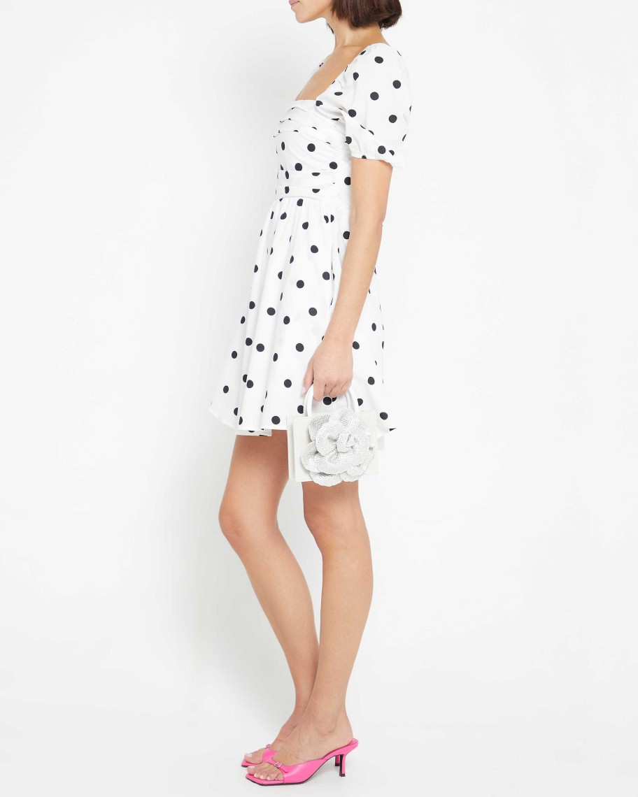 Clothing o.p.t | River Mini Dress White Polka Dot