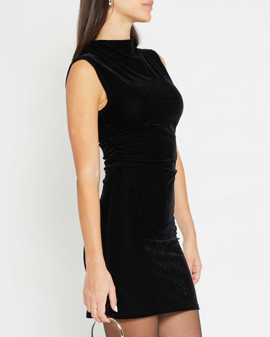 Clothing CAARA | Katia Mini Dress Black Velvet