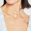 Accessories FEW MODA | Delicate Gold And Pearl Necklace White