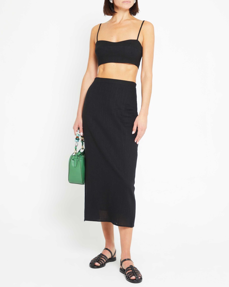 Clothing CAARA | Wavy Two Piece Set Black