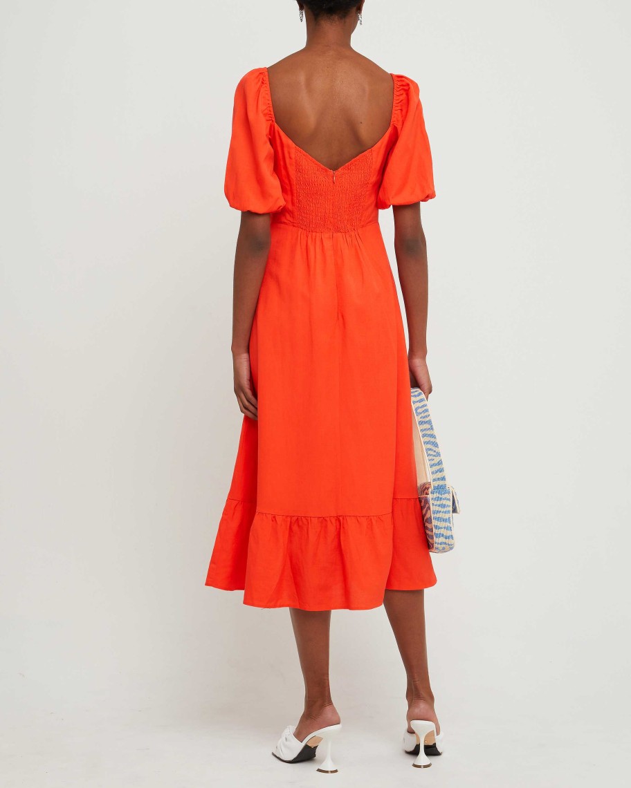 Clothing o.p.t | Violetta Midi Dress Orange