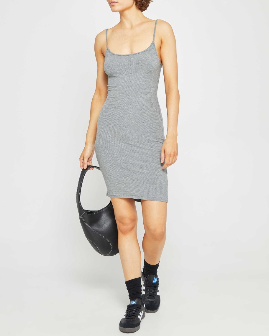 Clothing CAARA | Soft Lounge Slip Dress Dark Grey