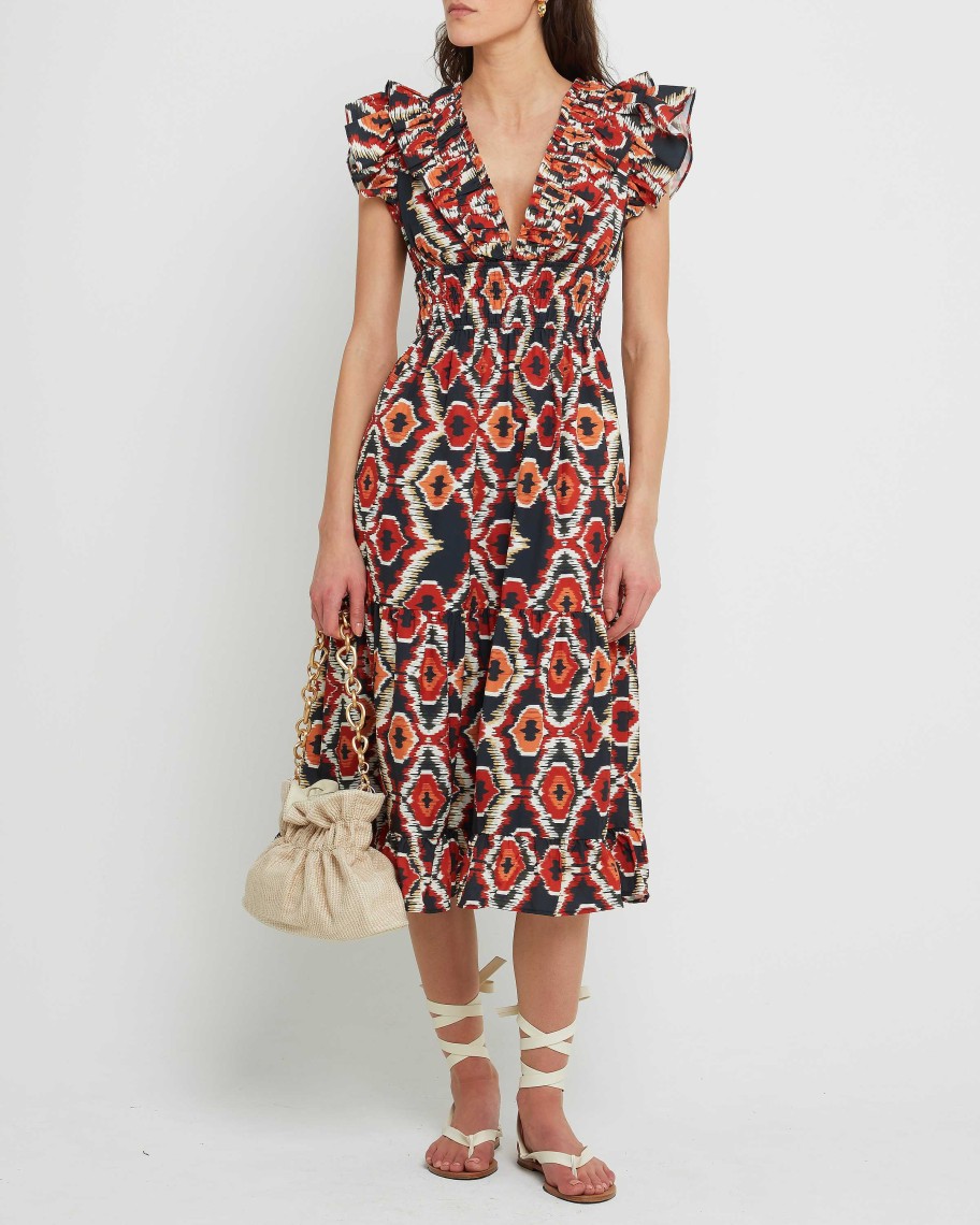 Clothing o.p.t | Viansa Dress Red Geo Print