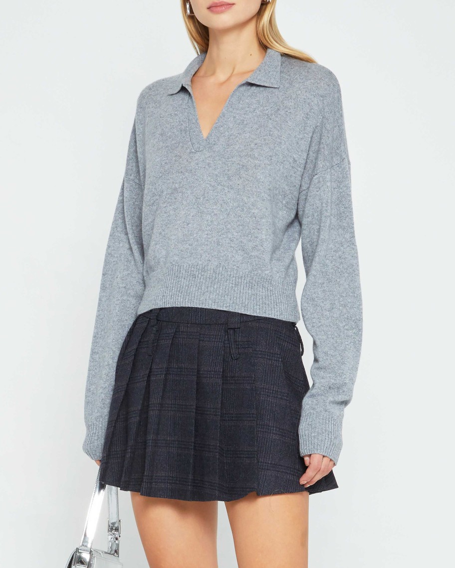 Clothing CAARA | Mia Cashmere Sweater Heather Grey