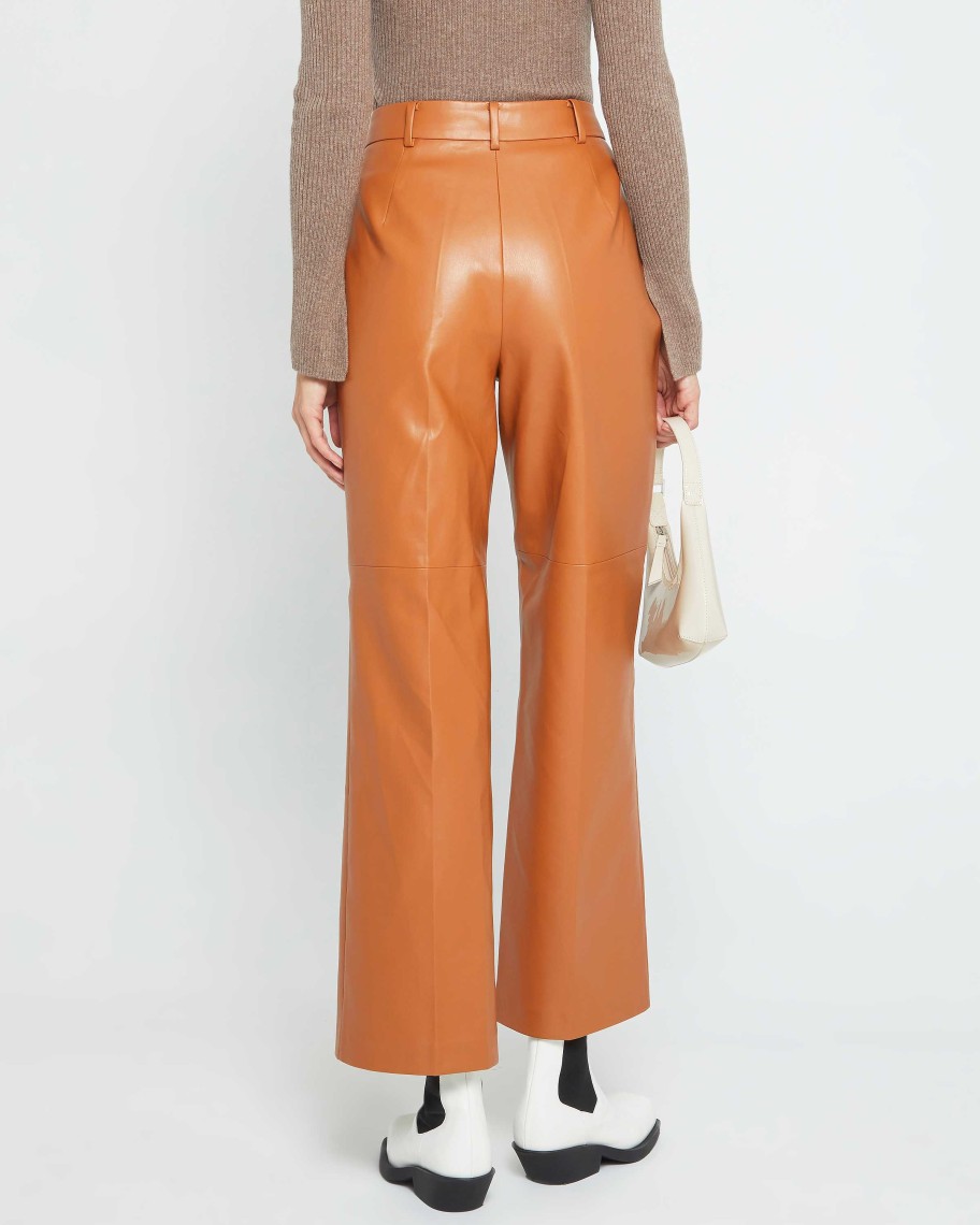 Clothing CAARA | Kitou Faux Leather Pant Caramel