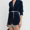 Clothing o.p.t | Kenny Velvet Blazer Midnight Blue