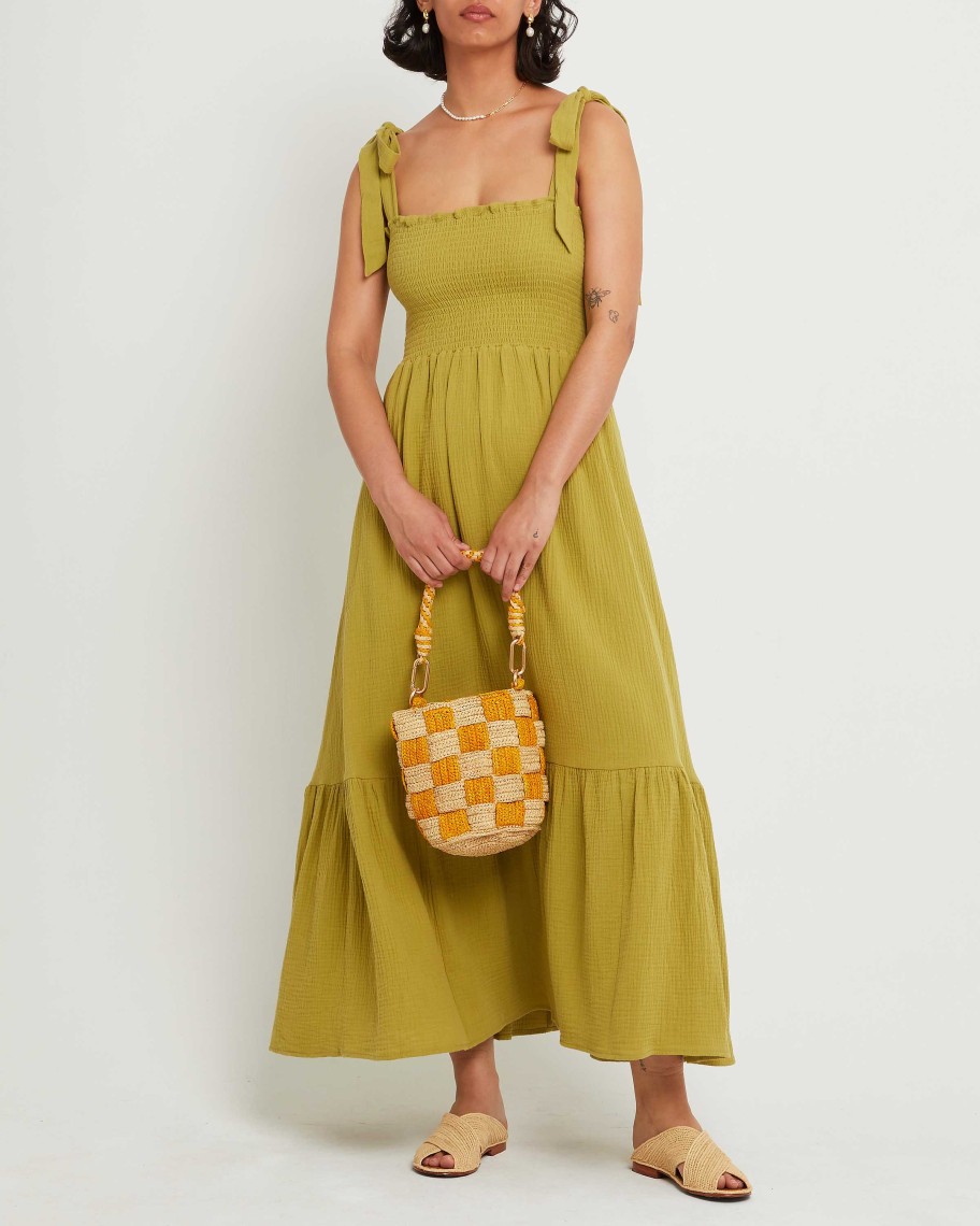 Clothing o.p.t | Cotton Winnie Dress Chartreuse