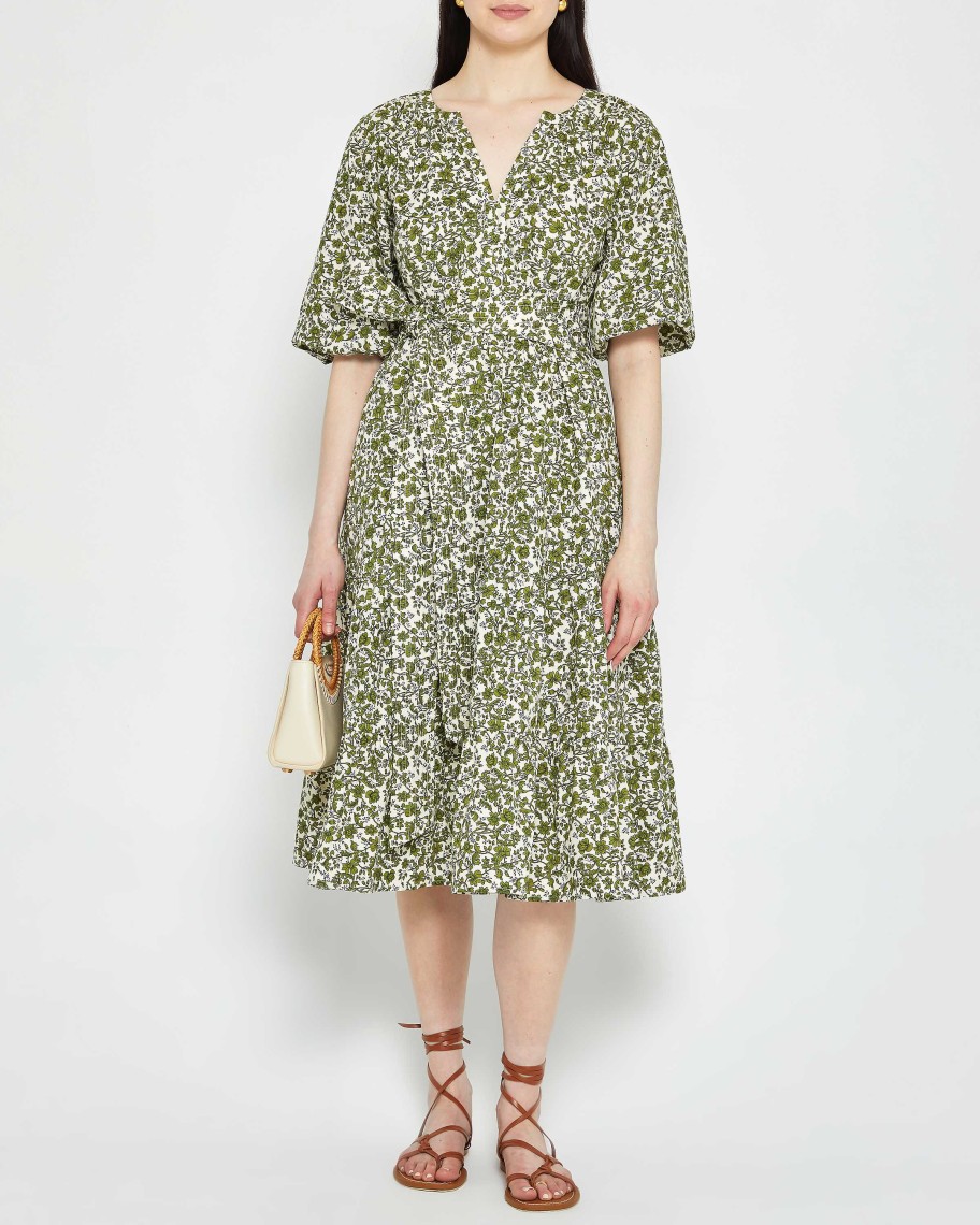 Clothing CAARA | Susie Dress Dark Green Floral