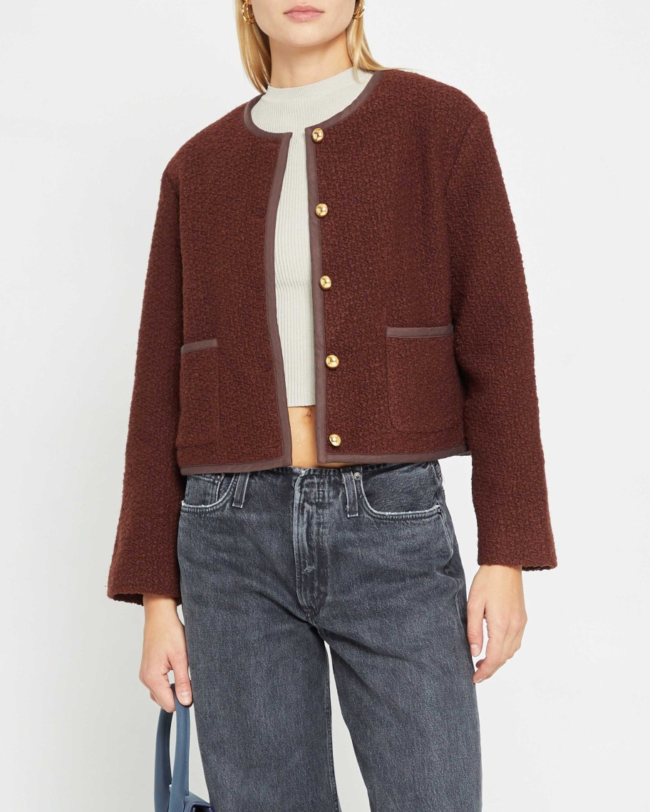 Clothing kourt | Joe Relaxed-Fit Cropped Jacket Chocolate