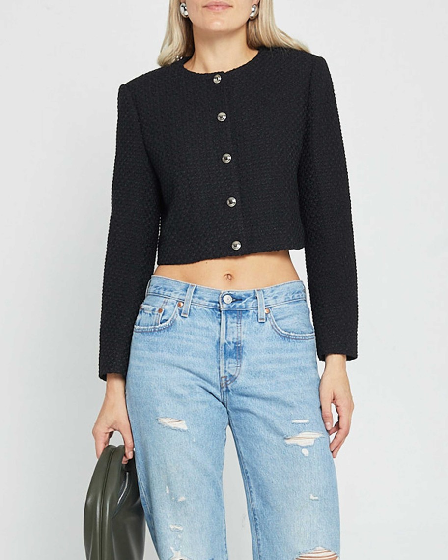 Clothing CAARA | Jackie Cropped Jacket Black