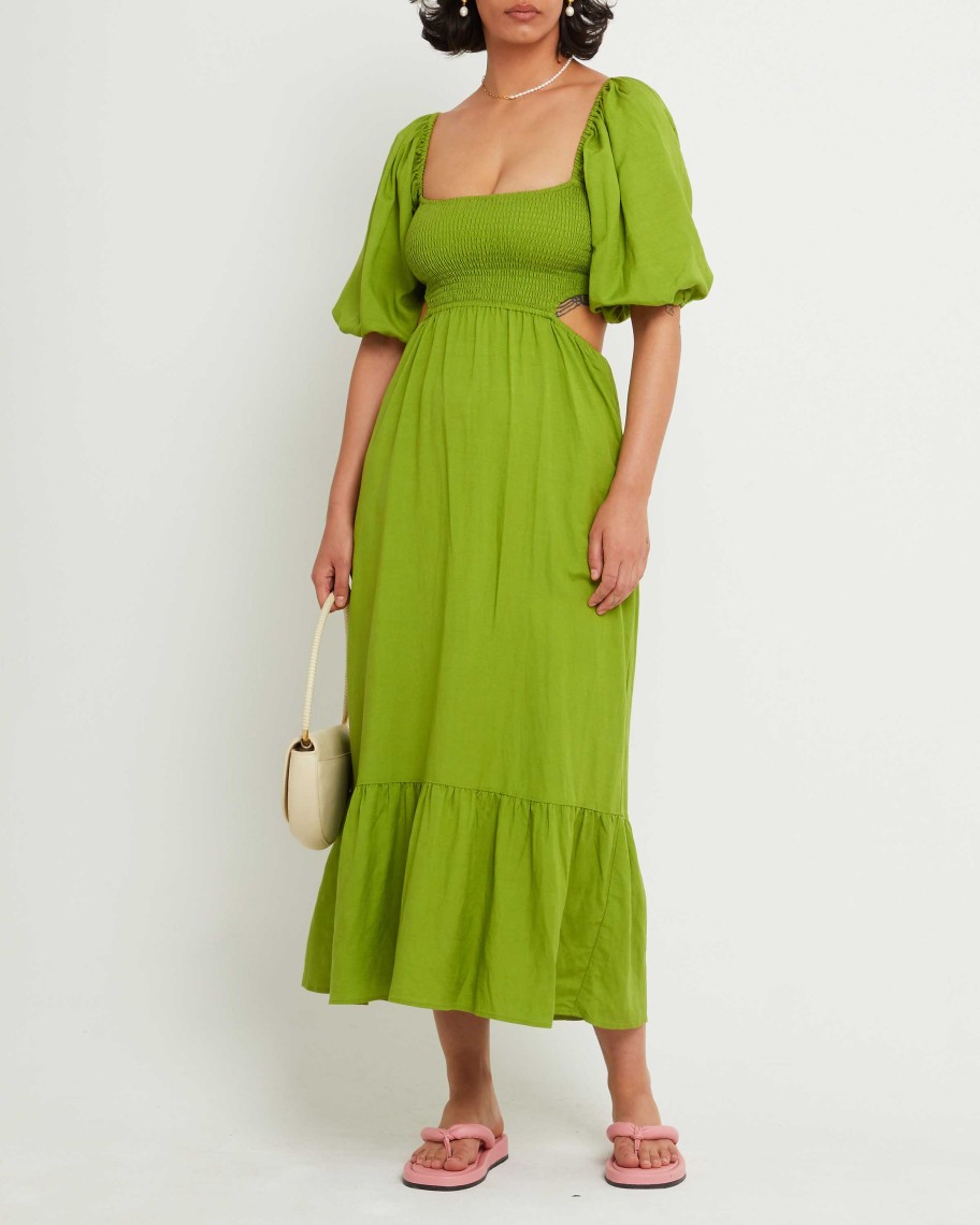 Clothing o.p.t | Leighton Dress Chartreuse