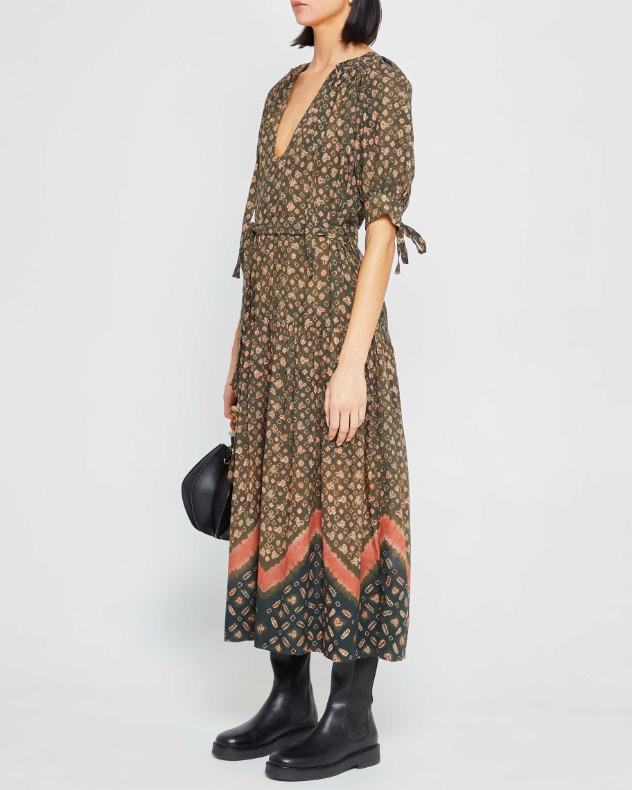 Clothing CAARA | Aksoy Dress Brown Floral