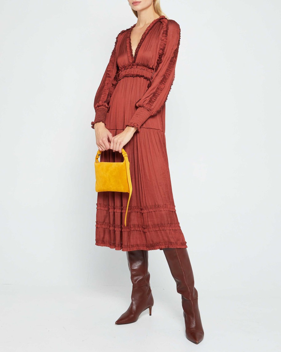 Clothing o.p.t | Tianna Midi Dress Rust