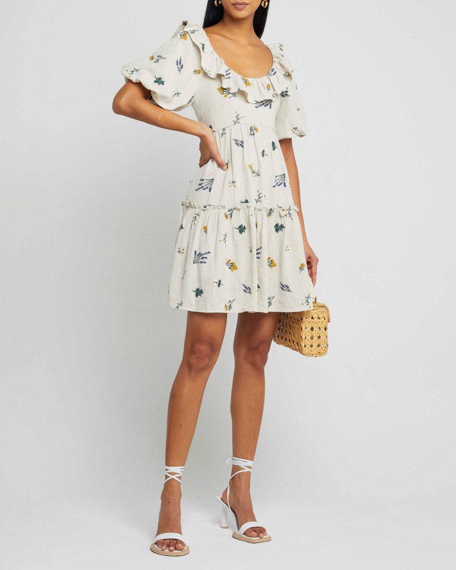 Clothing o.p.t | June Dress Beige Floral