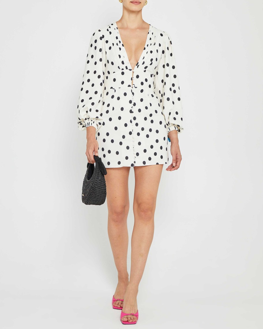 Clothing o.p.t | Robin Dress White Polka Dot