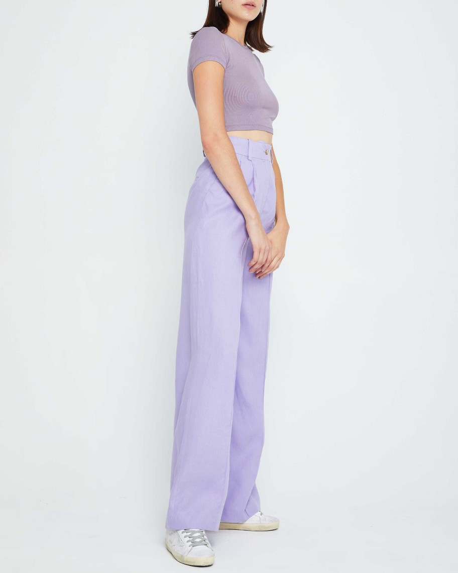 Clothing CAARA | Sunny Day Cropped T-Shirt Purple